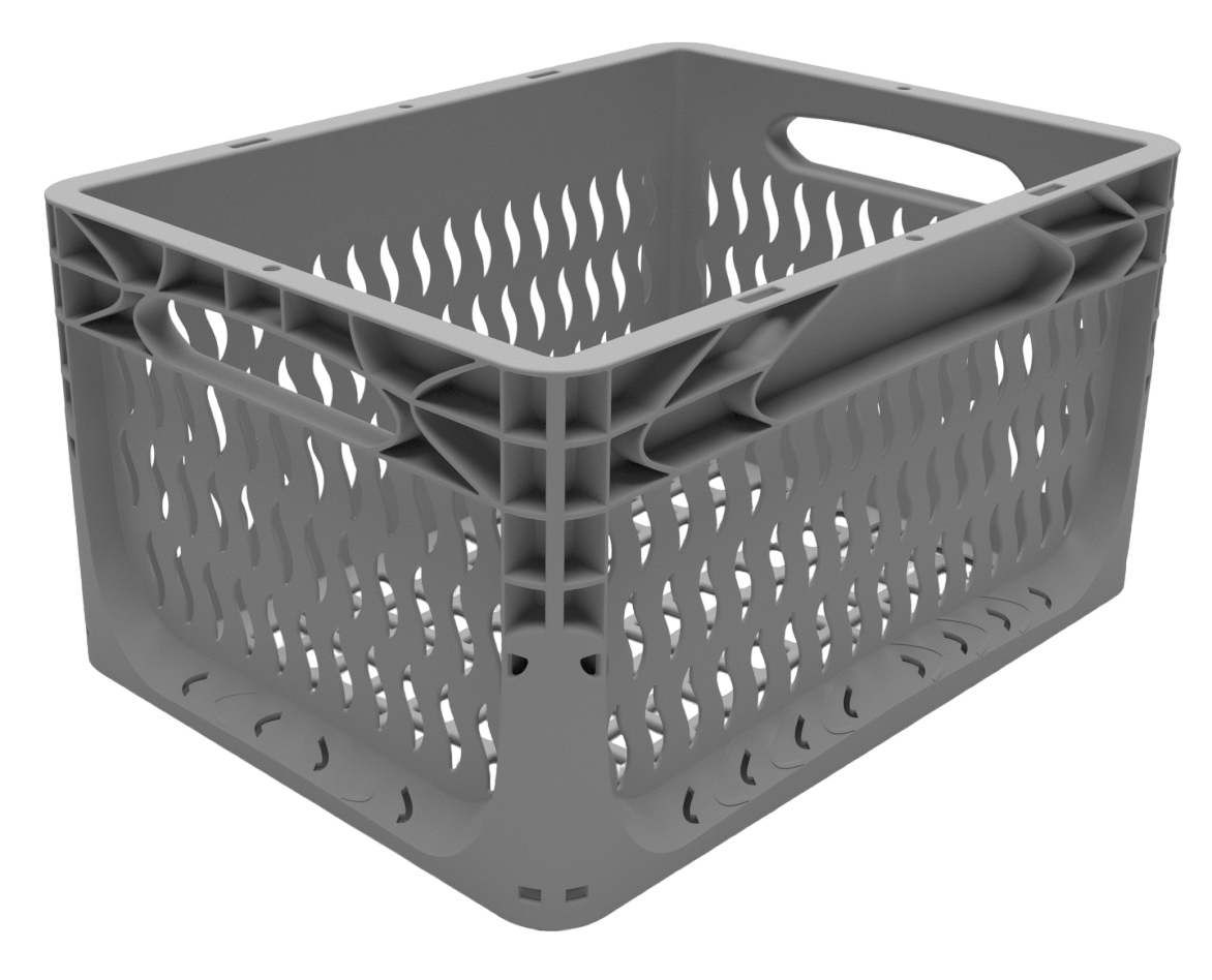 Ventilated 20 Litre Euronorm ECO Grey Stacking Container 